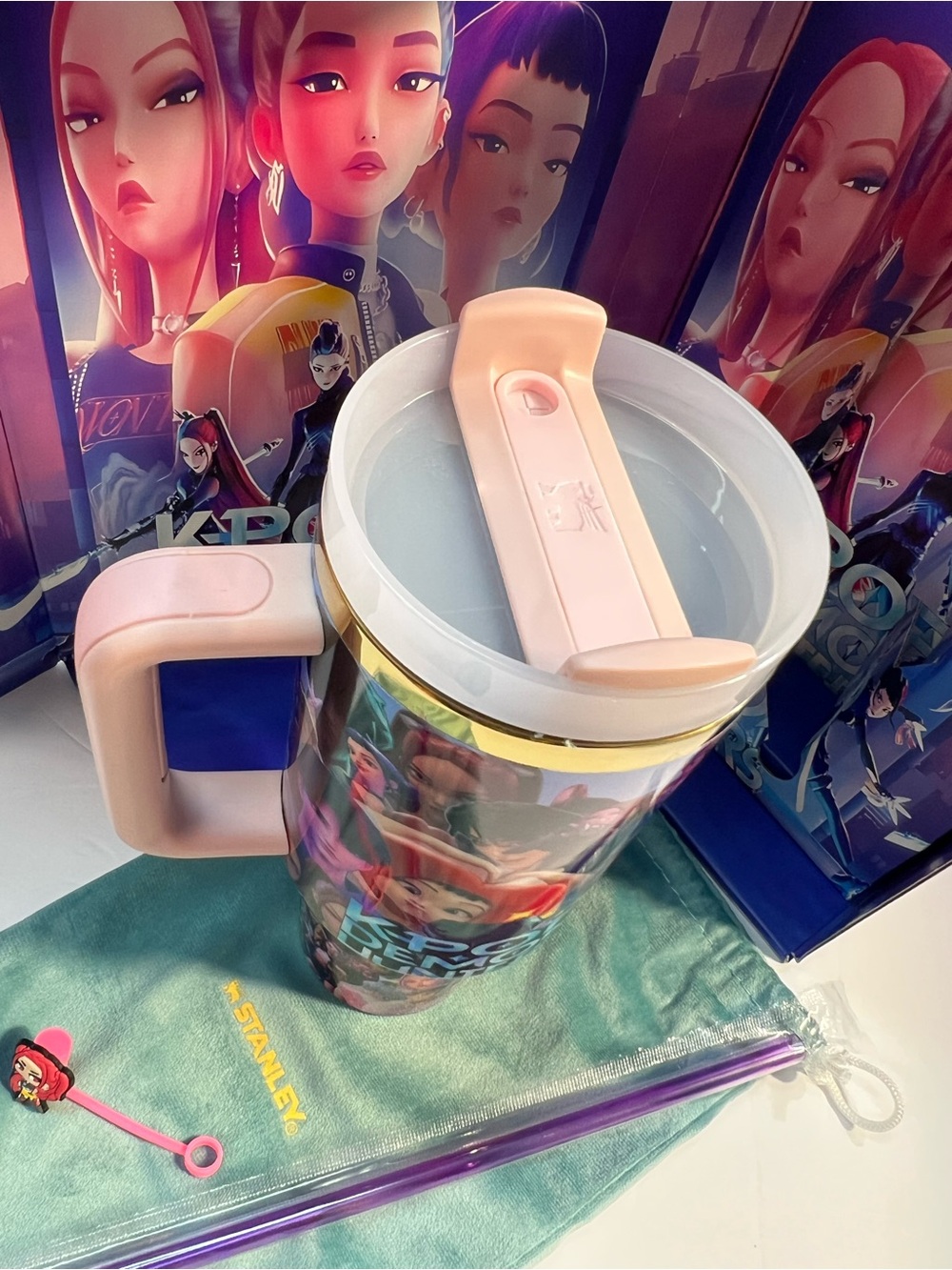 Customized Stanley x K-Pop Demon Hunters 40oz Quencher H2.0 Tumbler Cup purple - Picture 9 of 16